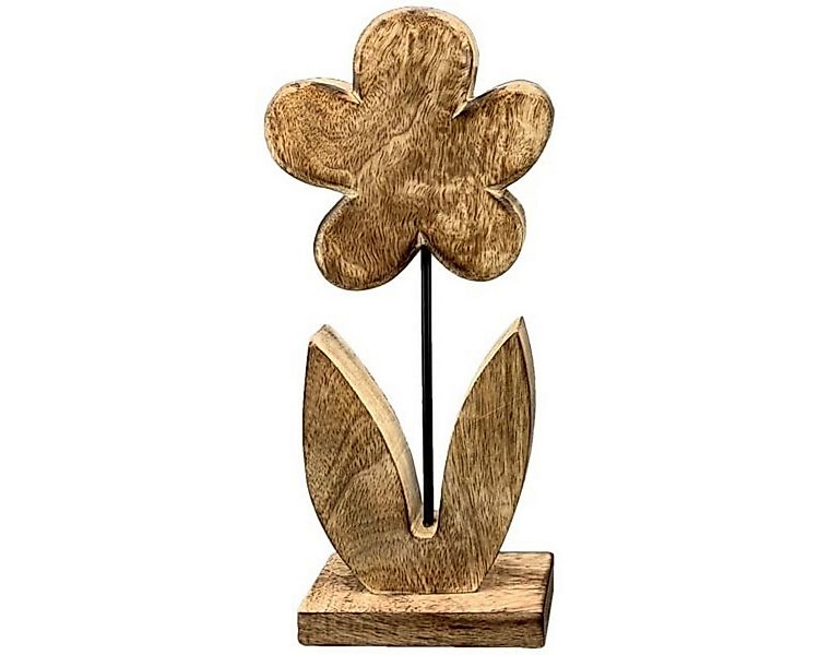 finehomegarden Dekoobjekt Blume Holz natur auf Fuß Fensterdeko 14,5x5cm H33 günstig online kaufen