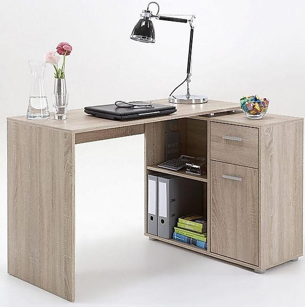 FMD Eckschreibtisch AUGSBURG, Schreibtisch/ Sideboard m. Stauraum, beids. m günstig online kaufen