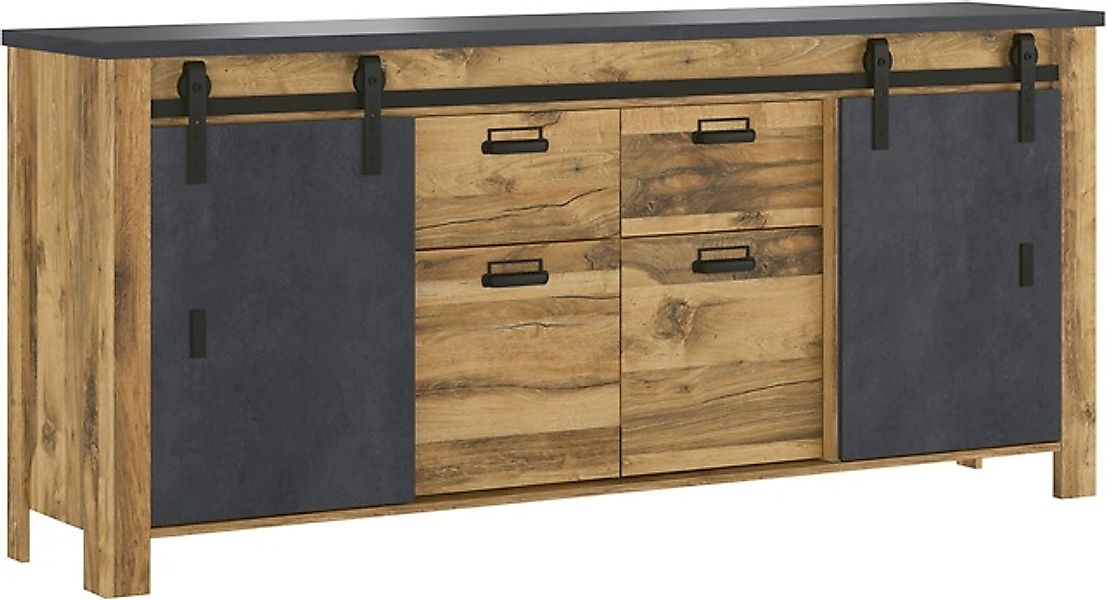 Home affaire Sideboard »York, moderner Schrank, Kommode in Hunton Oak Dekor günstig online kaufen