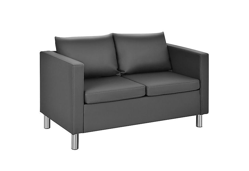 COSTWAY 2-Sitzer, Loungesofa mit 2 Kissen, gepolstert,Kunstleder,120cm günstig online kaufen