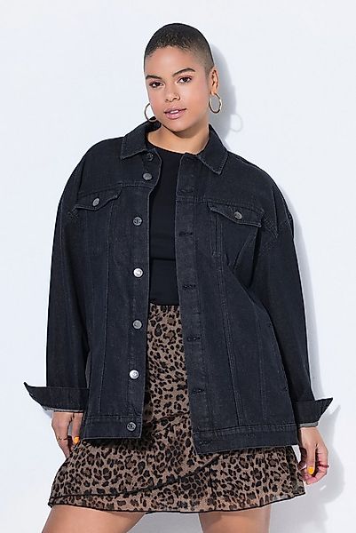 Studio Untold Jeansjacke Jeansjacke Boxy Shape Rücken-Stick Langarm günstig online kaufen