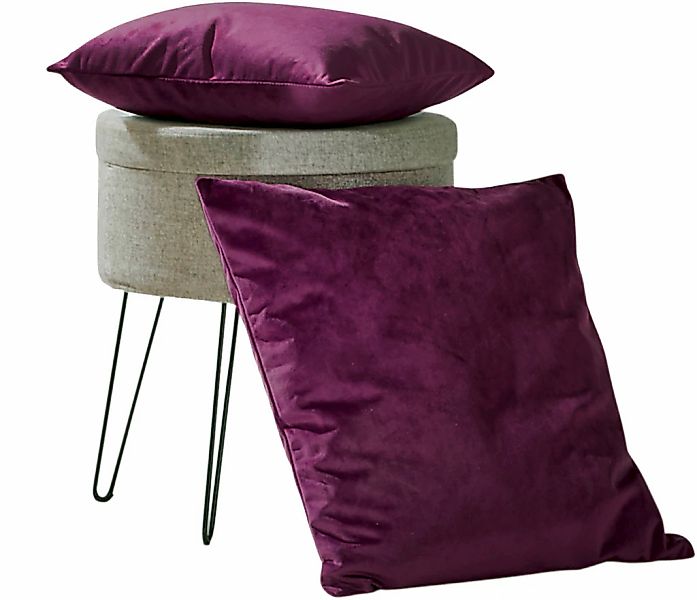 Weckbrodt Dekokissen "Valentin" Samt-Optik, Velour, Unifarben, Kissenhülle günstig online kaufen