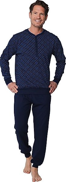 Pastunette Schlafanzug Herren Pyjama mit Bündchen (2 tlg) Baumwolle günstig online kaufen