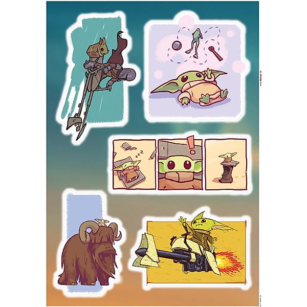 Komar Wandtattoo "Mandalorian Funny Grogu - Größe 50 x 70 cm" selbstklebend günstig online kaufen