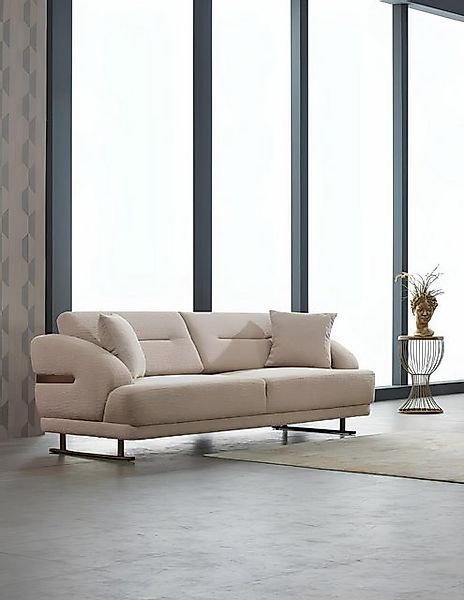 JVmoebel Sofa Dreisitzer Sofa 3 Sitzer Stoffsofa Polstersofa Couch Beige Mo günstig online kaufen