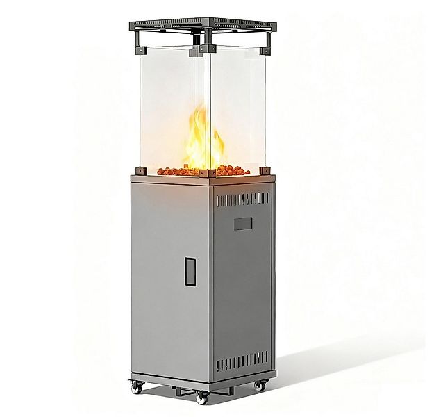 Meulbaty Terrassenstrahler Gas-Terrassenheizstrahler 5-13 kW mit Piezozündu günstig online kaufen