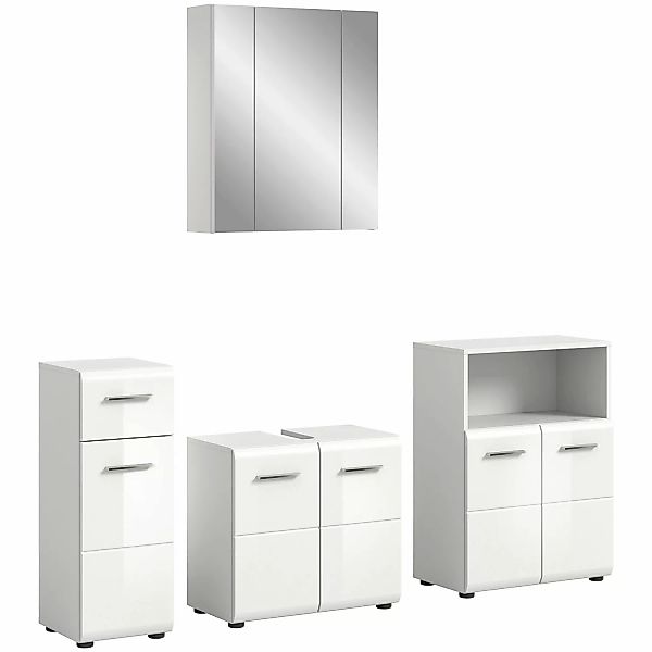 Badkombination Ice 180 cm x 190 cm x 32 cm Weiß-Weiß 4-tlg. günstig online kaufen