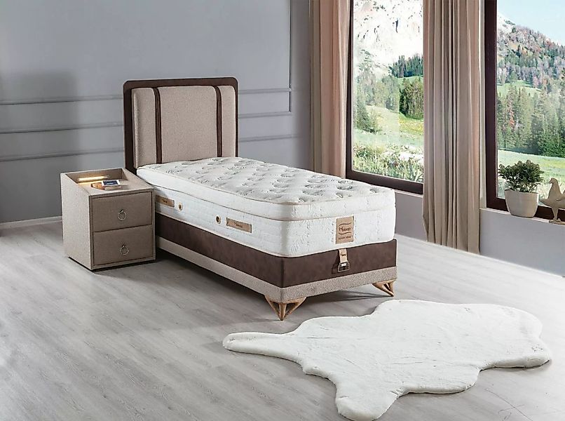 Villa Möbel Polsterbett TORINO (Bett Set, Bettset), Bettkasten mit XXL Stau günstig online kaufen