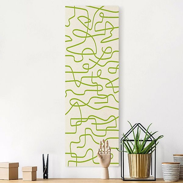 Leinwandbild auf Naturcanvas Abstrakter Linienfluss Grün günstig online kaufen