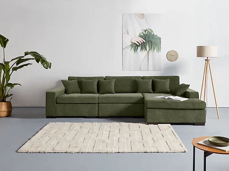 Home affaire Ottomane »Skara L-Form«, Lounge-Sofa mit Federkernpolsterung, günstig online kaufen