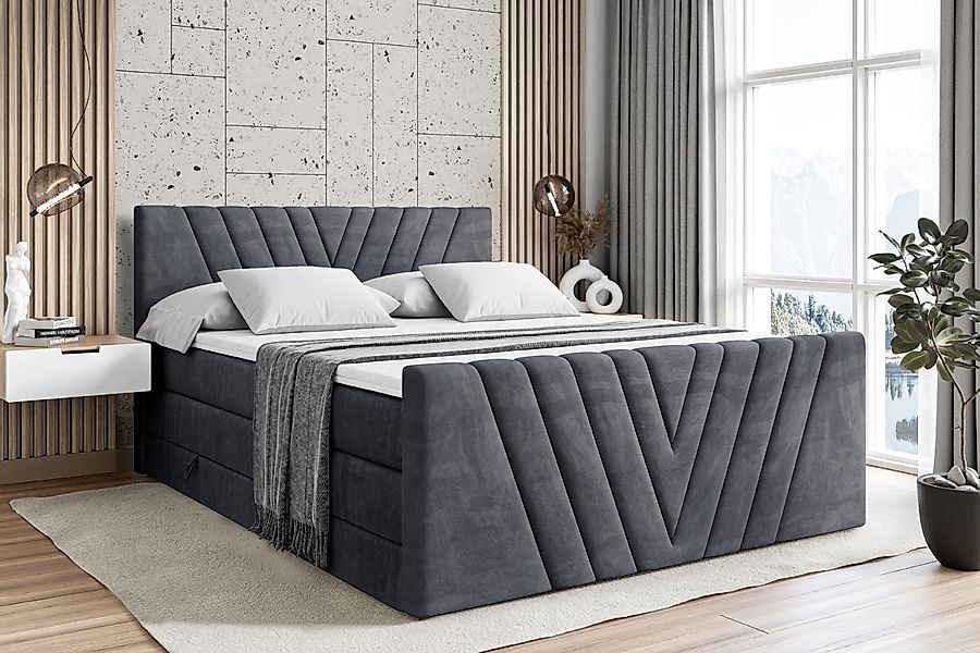 ALTDECOR Boxspringbett ERNINA-Z KING (Multipocket-Matratze H4, günstig online kaufen