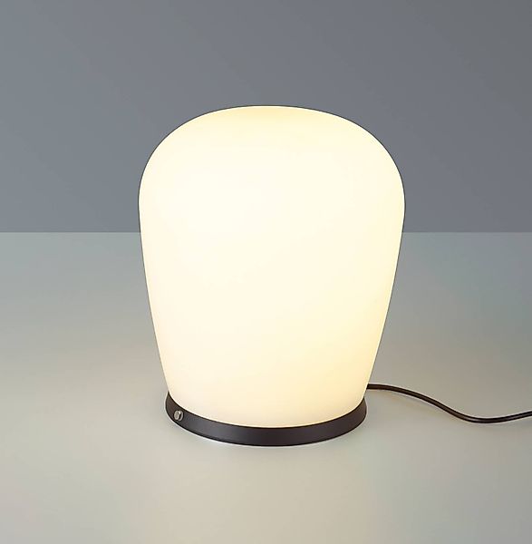 Bopp LED-Tischlampe Cara, schwarz, Ø 18 cm, Glas günstig online kaufen