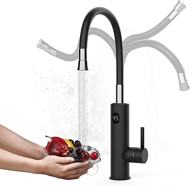 Oihpaw Küchenarmatur Elektrische Durchlauferhitzer, 360° Schwenkbar Armatur günstig online kaufen