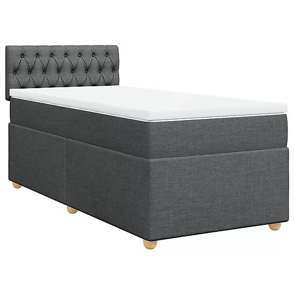 vidaXL Bett Boxspringbett mit Matratze Dunkelgrau günstig online kaufen