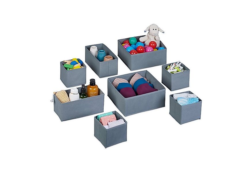 relaxdays Aufbewahrungsbox Schubladen Organizer 8-tlg. Set günstig online kaufen