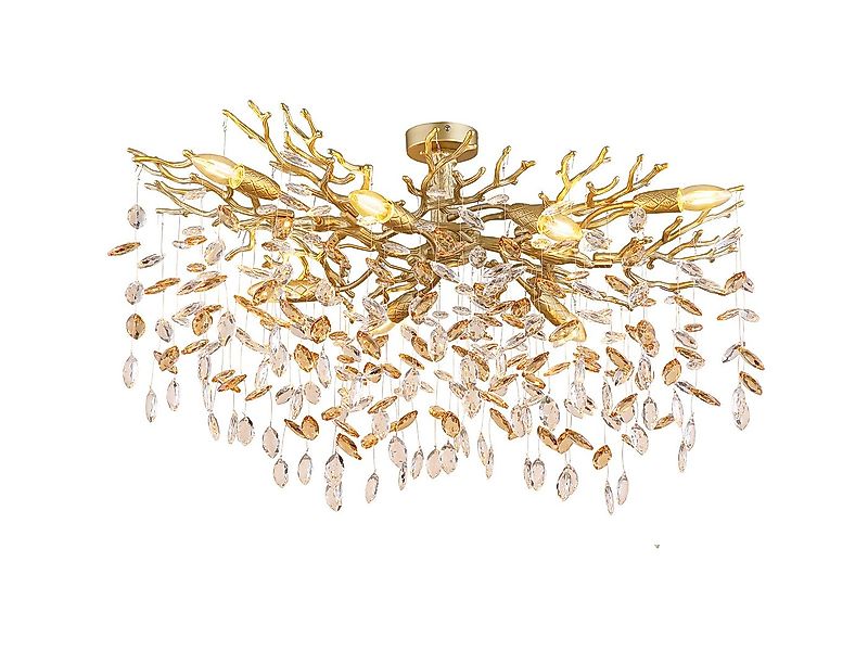 GLOBO LIGHTING LED Deckenleuchte mit Kristall 2-farbig, Breite 85cm, Dimmfu günstig online kaufen