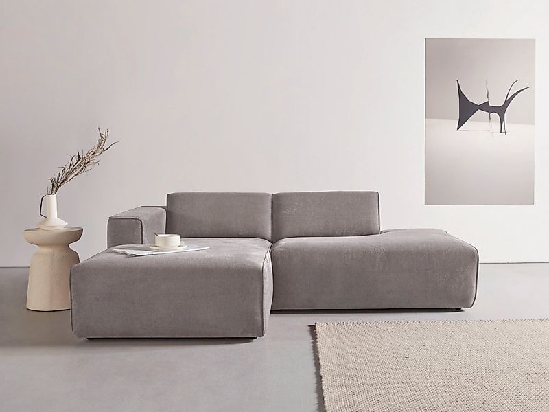 andas Ecksofa "Noord mit Kedernaht, Breite 227 cm", Cord, Struktur, Webstof günstig online kaufen