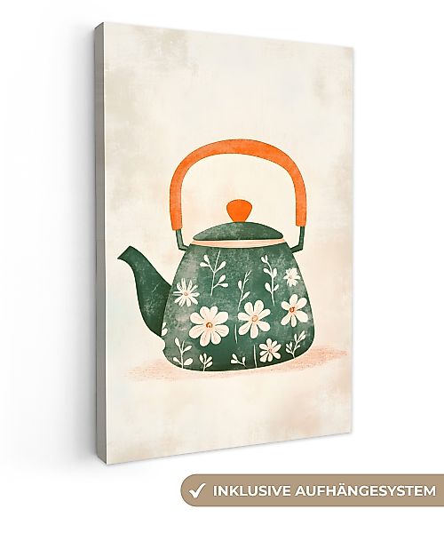 OneMillionCanvasses® Leinwandbild Teekanne - Grün - günstig online kaufen