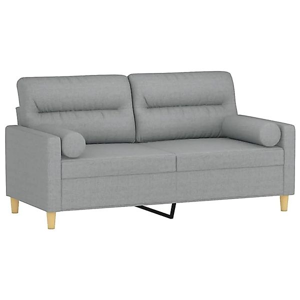 vidaXL 2-Sitzer-Sofa mit Zierkissen Hellgrau 140 cm Stoff 3200821 günstig online kaufen