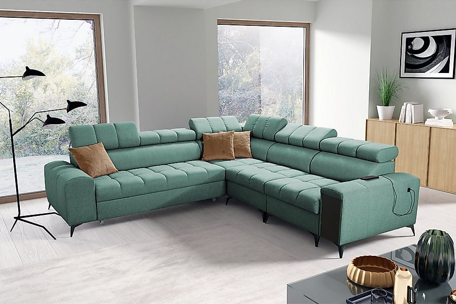 Kaiser Möbel Ecksofa Designer-Ecksofa mit Schlaffunktion,GRECO III Avra Min günstig online kaufen