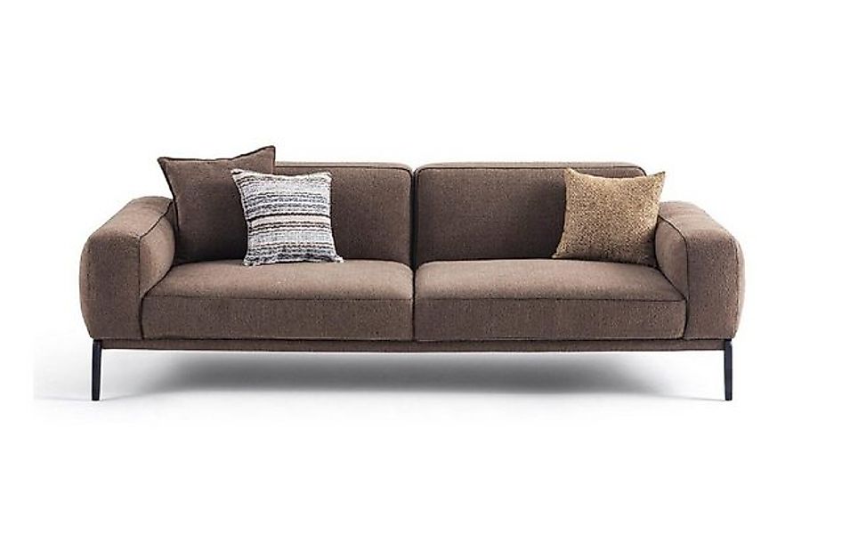 Xlmoebel Sofa Braunes Stoffsofa mit modernem Design und Platz für drei Pers günstig online kaufen