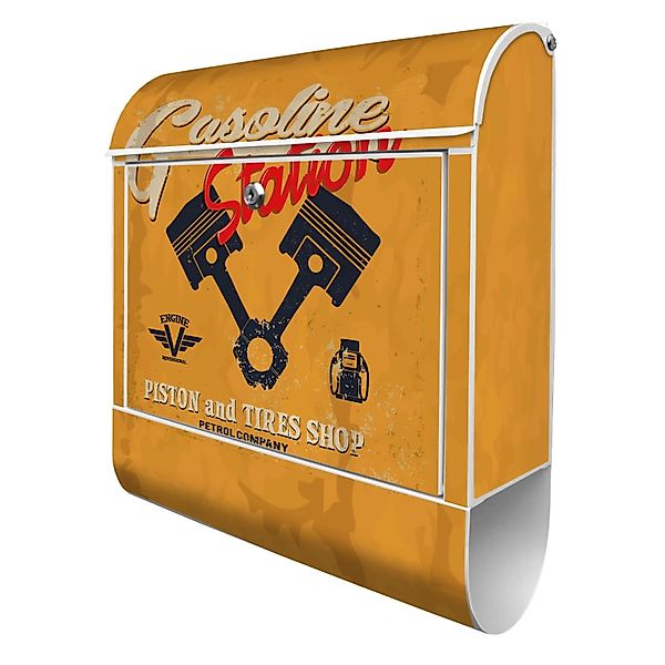 Banjado Design Briefkasten Weiß Pulverbeschichtet 39x47x14cm 2 Schlüssel Mi günstig online kaufen