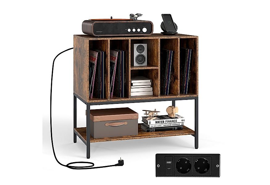 COSTWAY Sideboard, Plattenspielerständer mit Ladestation Beistellschrank günstig online kaufen