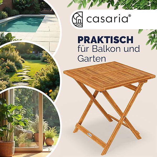 Casaria Klapptisch (1-St), Balkontisch Klappbar Holz 70x70cm 80kg Belastbar günstig online kaufen