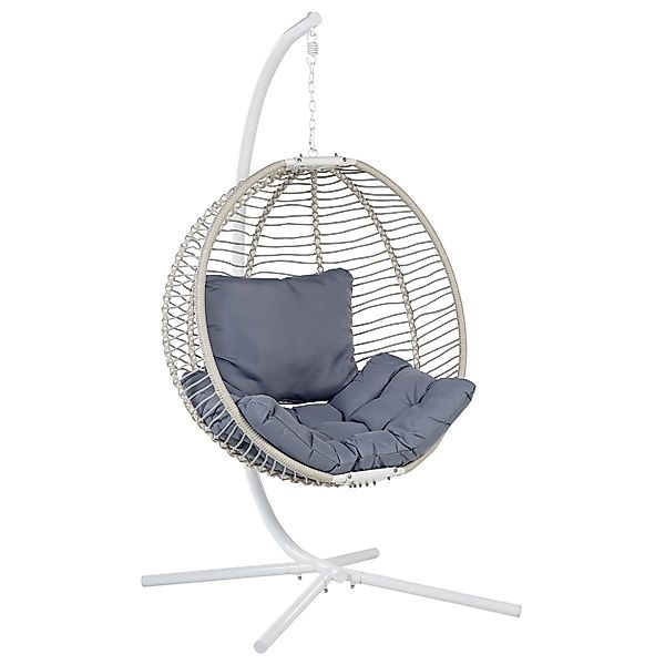 Beliani Hängesessel Weiss Grau 98x100x197 günstig online kaufen