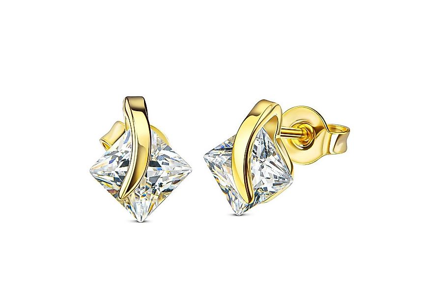 JEVELION Paar Ohrstecker Zirkonia 333 Gold (Gold Ohrschmuck, 2-tlg., für Da günstig online kaufen
