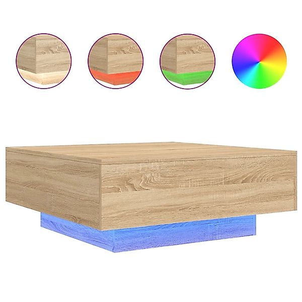 vidaXL Couchtisch mit LED-Leuchten Sonoma-Eiche 80x80x31 cm 836590 günstig online kaufen