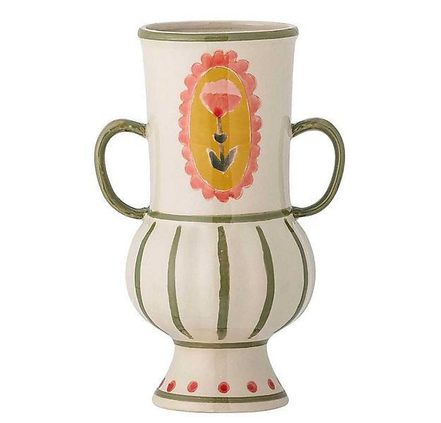Bloomingville Dekovase Bloomingville Vase ODINA Creme Grün mit Henkeln 21x1 günstig online kaufen