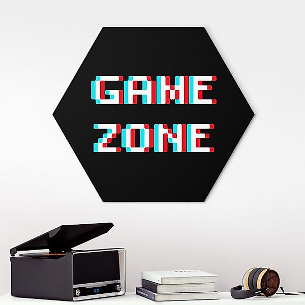 Hexagon-Alu-Dibond Bild Videospiel Gamezone günstig online kaufen