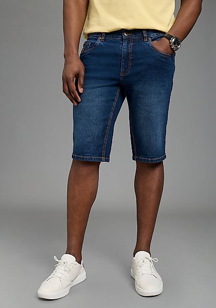 DELMAO Jeansshorts gerade geschnittene Beine, Regular-Fit, kniefreie Länge günstig online kaufen