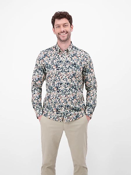 LERROS Langarmhemd "Langarmhemd mit floralem Alloverprint" günstig online kaufen