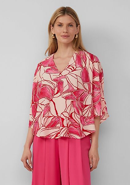 s.Oliver Kurzarmbluse Bluse Gemusterte Loose-Fit-Bluse mit günstig online kaufen