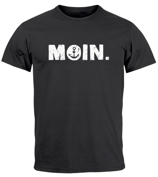 Neverless Print-Shirt Herren T-Shirt Schriftzug Moin günstig online kaufen