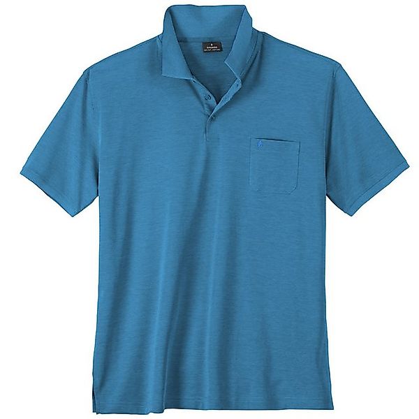 RAGMAN Poloshirt Ragman Softknit Poloshirt Übergröße aquablau melange günstig online kaufen