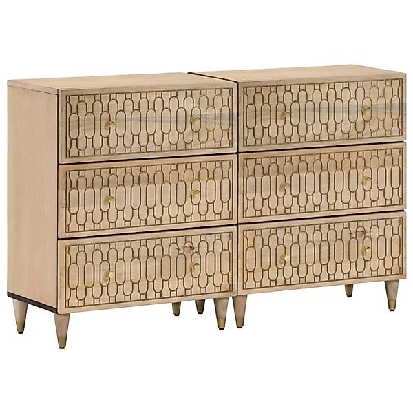 vidaXL Beistellschränke 2 Stk 60x33x75 cm Massivholz Mango 3206307 günstig online kaufen