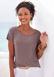 Vivance Kurzarmshirt "mit Häkelspitze am Rücken" aus weichem Viskose-Stretc günstig online kaufen