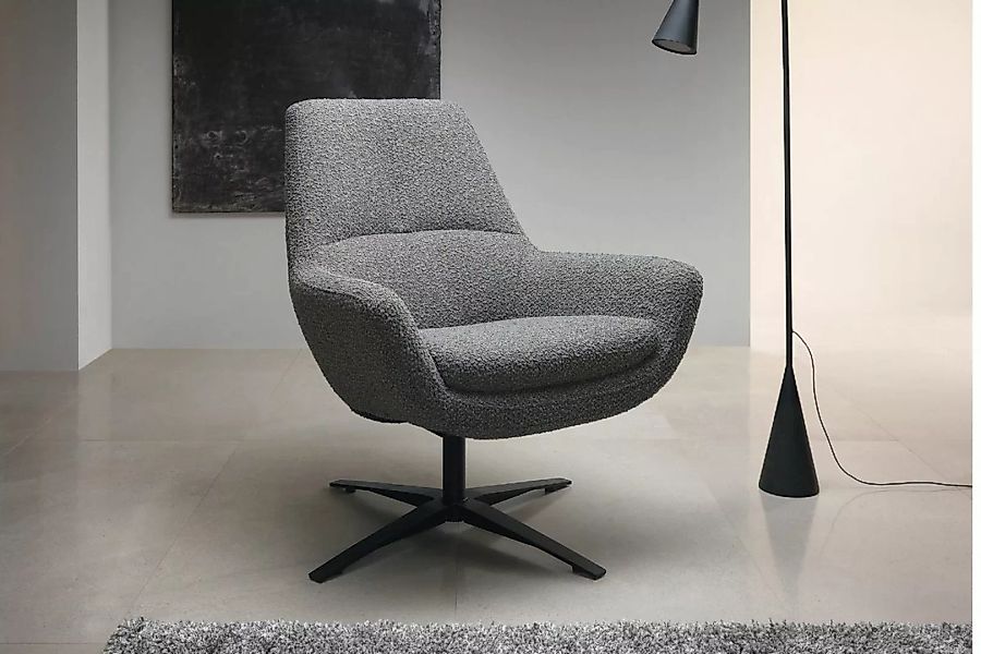 KAWOLA Drehsessel BALTIC Sessel Stoff grau günstig online kaufen