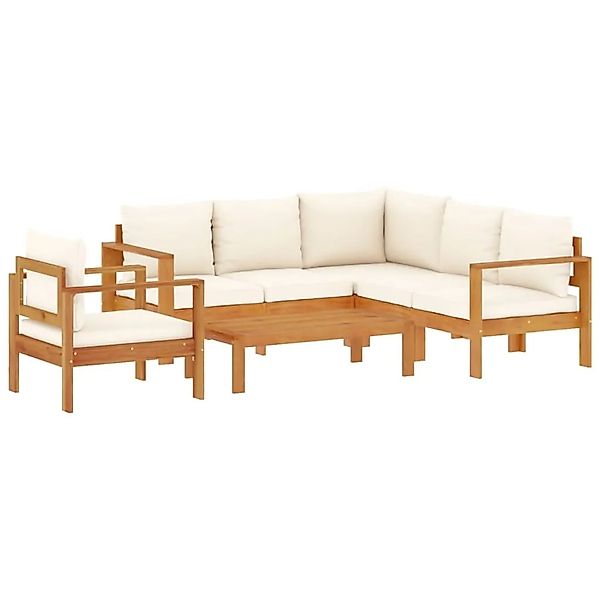 vidaXL 5-Tlg Garten-Sofagarnitur mit Kissen Massivholz Akazie 3214849 günstig online kaufen