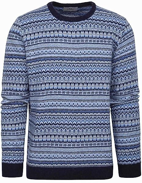 Suitable Prestige Fair Isle Pullover Blau - Größe 3XL günstig online kaufen