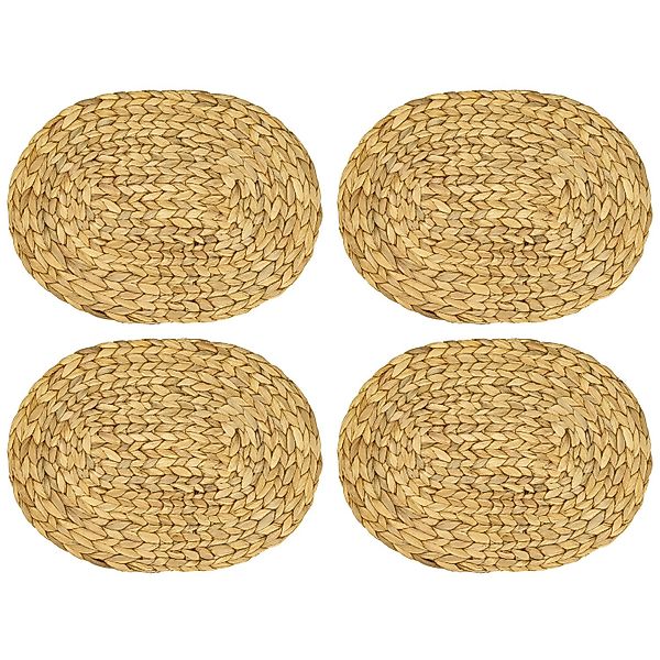 HMF Platzset Tischset oval, geflochten aus Wasserhyazinthe, (4 Stück, Set), günstig online kaufen