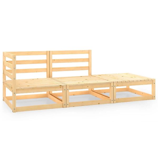 3-tlg. Garten-lounge-set Kiefer Massivholz günstig online kaufen