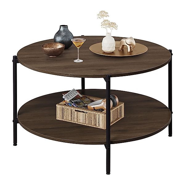 WLIVE Couchtisch Couchtisch rund mit 2 günstig online kaufen