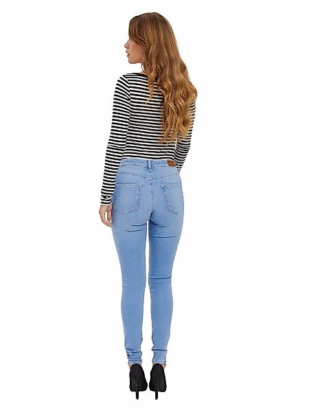 Vero Moda Damen Jeans VMLUX RI371 Slim Fit - Blau Light Blue Denim günstig online kaufen