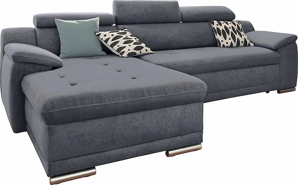 sit&more Ecksofa "Andiamo L-Form" wahlweise mit Bettfunktion, inklusive Kop günstig online kaufen