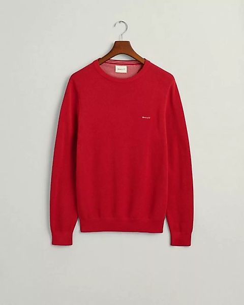 Gant Strickpullover COTTON PIQUE C-NECK, RUBY RED günstig online kaufen