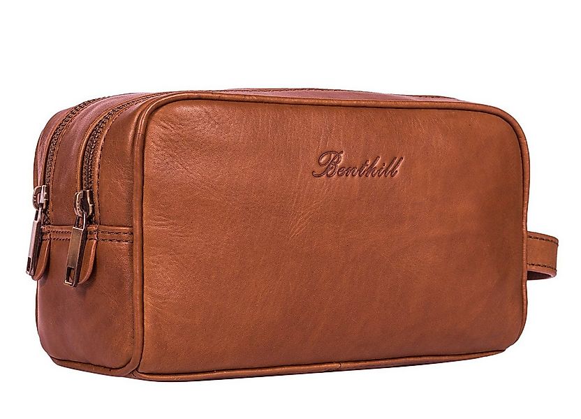 Benthill Kulturbeutel Echt Leder Kosmetiktasche weiche große Kulturbeutel T günstig online kaufen